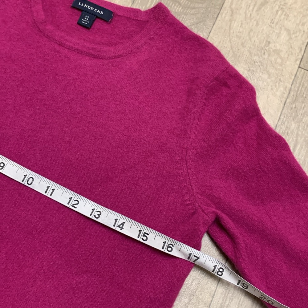 Lands' End Women's Crew Neck Sweater - Pink - Picture 4 of 7